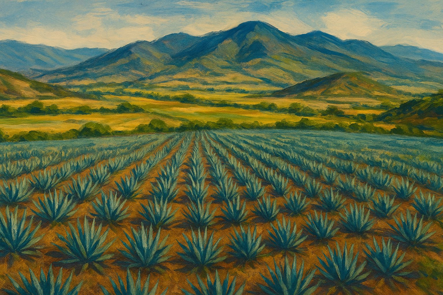 Agave fields from above